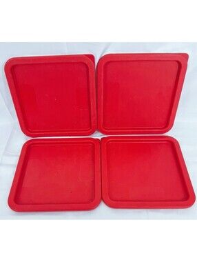 3 CARLISLE N10741 1 SYSCO N7432347 Lot 4 Red Lids for 6/8 qt Quart NSF Component